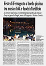 Corriere del Mezzogiorno - Feste di Ferragosto a bordo piscina tra musica folk e fuochi d'artificio