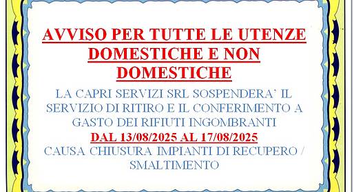 AVVISO UTENZE DOMESTICHE E NON DOMESTICHE