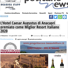 Positano News - L’Hotel Caesar Augustus di Anacapri premiato come Miglior Resort Italiano 2020